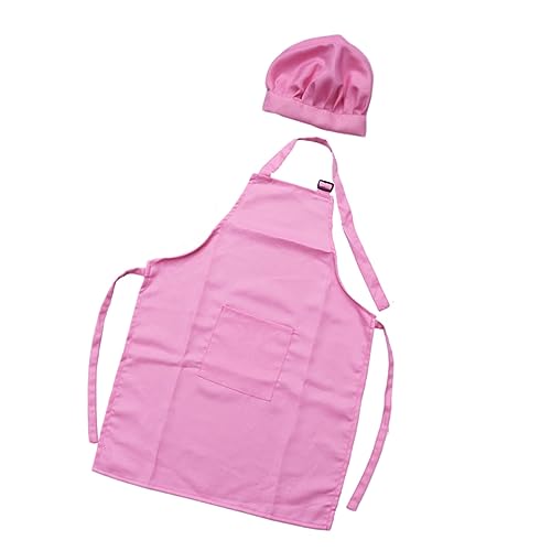 Abaodam Satz Kinderschürze Spielset mit Koch und Schürze kinderkochmütze kochmützen für Kinder kochhandschuhe Kinder topflappen kinderküche Kinderkoch-Spielset Kinder Kochen Ärmel Rosa von Abaodam