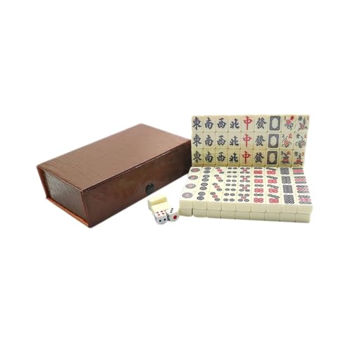 Abaodam Satz Reise-Mahjong Mahjong Klein Unterhaltung Mahjong Tragbares Mahjong Freude Mahjong Beige von Abaodam