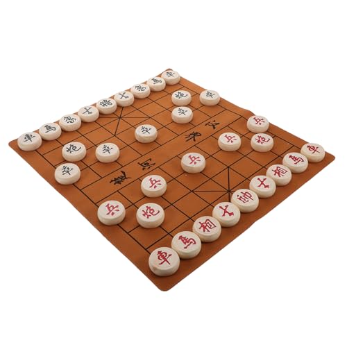 Abaodam Satz Schachbrettspiel Chinesische Dame Aus Holz Eltern-Kind-interaktionsspielzeug Schachbretter Für Erwachsene Schachbrett Für Reiseschach Chinesisches Spiel Leder von Abaodam