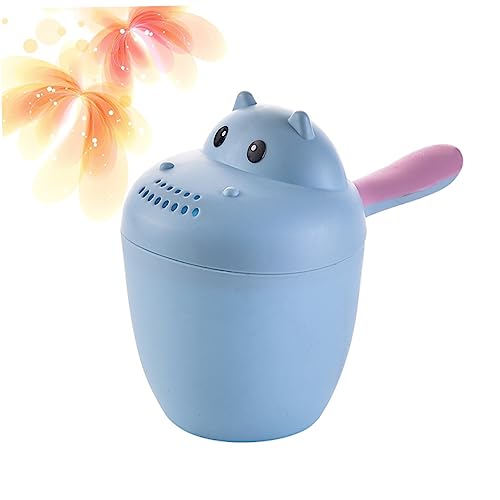 Abaodam Shampoo Becher Im Cartoon Hippo Design Blauer Badewasser Eimer Für Mit öffel Ideal Zum Ausspülen Beim Badespielzeug Für Babys Und Kleinkinder von Abaodam