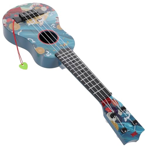 Abaodam Simulation Gitarreninstrument Tamburin Ukulele Gitarren Akustische Minigitarre Kinderspielzeug Gitarrenspielzeug Frühes Lernen Gitarrenspielzeug Kindergitarre Kunststoff Blau von Abaodam