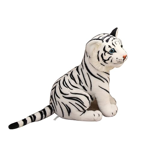 Abaodam Simulation Tigerpuppe Nachahmung Eines Tigerspielzeugs Kindergeschenk Plüschspielzeugpuppe Plüschtier Tiger Puppe Gefülltes Papageienspielzeug Pp Baumwolle Weiß von Abaodam