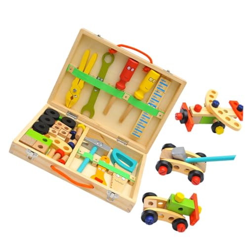 Abaodam Simulations-Toolbox Für Kinder Mini-werkzeugkasten Rollenspiel-Toolbox Werkzeug-spielset Für Kinder Werkzeugkasten Für Kinder Werkzeugkasten Vorgeben Bambus von Abaodam