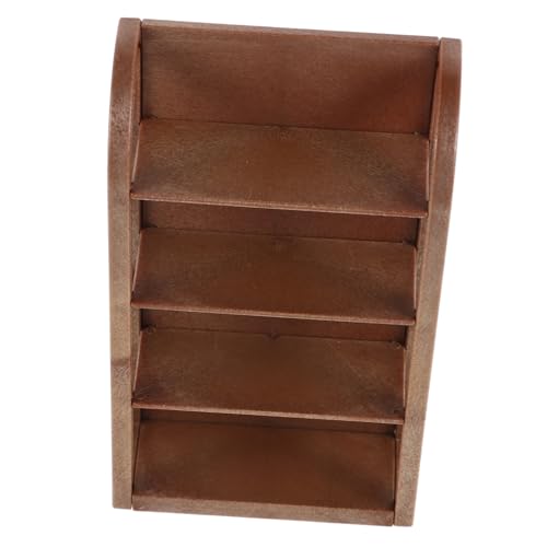 Abaodam Simulierte Regale Mini-Regal Puppenhaus Bücherregal Mini-ladenschrank-Modell Mini-bücherregal Miniatur-küchenmöbel Puppenhaus-bäckereischrank Mini-backschrank Plastik Light Brown von Abaodam