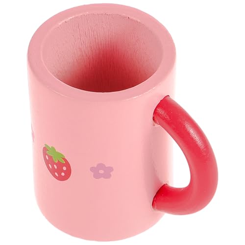 Abaodam Spielhaus Küchenutensilien Mini-kaffeetassen Mini-wasserbecher Mini-Tasse Winzige Kaffeetasse Zubehör Für Puppenhäuser Mini-Foto-Requisite Miniaturspielzeug Mini-Becher Holz Rosa von Abaodam