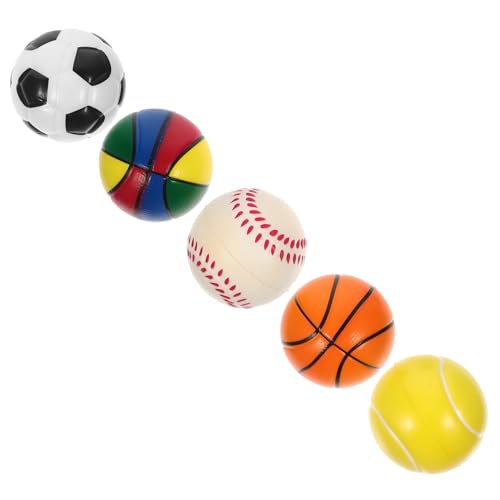 Abaodam Sportbälle Set Für Basketball Fußball Baseball Tennis Und Bunte Stressbälle Weiche PU Bälle Für Stressabbauendes Durchmesser von Abaodam