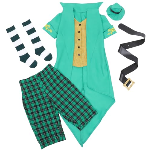 Abaodam St Patrick's Kostüm Kinderkleidung Kinderkleid Kinderkleid Mädchenkleidung Mädchenhose Halloweenkostüme Outfits Für Mädchen Outfit Ausgefallene Kleidung Koboldhut Hosenanzug von Abaodam