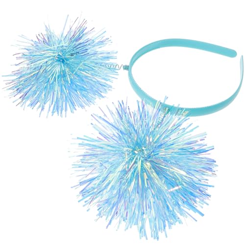 Abaodam Stirnband gießen Warenkorb-Modell Zinn Leuchter Bild Stoßstange faschings haarschmuck hochzeitshaar schmuck Geburtstags-Pom-Pom-Stirnband Party-Stirnbänder Plastik Blue von Abaodam