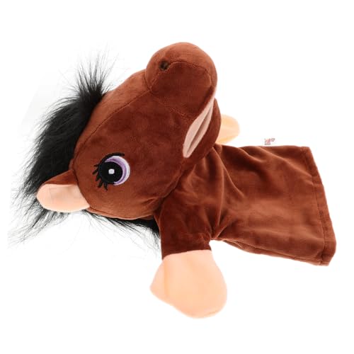 Abaodam Stofftier-handpuppe Handpuppe Mit Beweglichem Mund Handpuppen Mit Beweglichem Mund Bauernhof-geschichtenerzählpuppe Handpuppe Zum Geburtstag Gefüllte Puppen Light Brown Plüsch von Abaodam