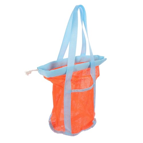 Abaodam Strandtasche Für Kinder Mesh-sommertaschen Aufbewahrungstaschen Für Bälle Sporttasche Mit Kordelzug Hohle Reisehandtasche Strandtasche Aus Mesh Für Kinder Pooltasche Orange Nylon von Abaodam