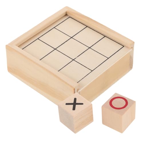 Abaodam -Toe xo-Brettspielspielzeug Familienbrettspiele Klassische Brettspiele Gesellschaftsspiel Klassische Holzspielzeug familienspiel kleines reisespiel Tischspiel aus Holz Khaki von Abaodam