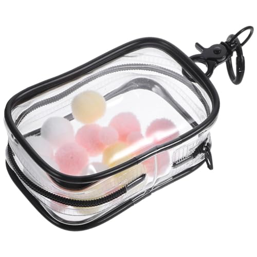 Abaodam Transparente Figuren-Display-Tasche Mit Schlüsselanhänger Tragbare -Action-Figur Reißverschluss-Etui Bommelbälle Make-Up-Pinsel-Organizer Aus PVC Zum Angeben von Abaodam