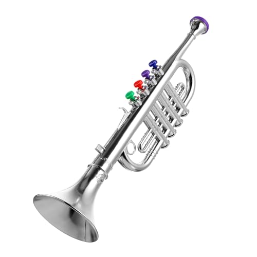 Abaodam Trompete Spielzeug Kinderinstrumente Kinder Blasinstrument Spielzeug Kinder musikinstrumente Music Instruments for Anfänger Trompete lustiges Kinderspielzeug Plastik Silver von Abaodam