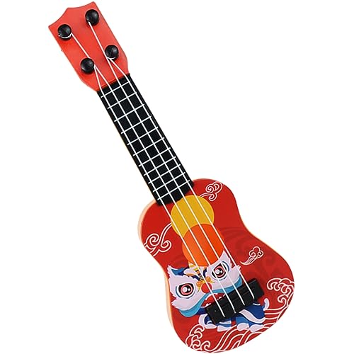 Abaodam Ukulele Spielzeuggitarre Für Kleinkinder Mini-gitarrenspielzeug Gitarre Für Desktop- Gitarrendekor Dekorative Kindergitarre -Gitarren- Abs Rot von Abaodam