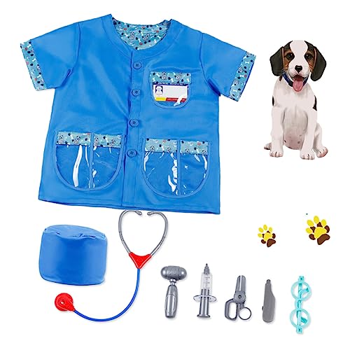 Abaodam Veterinär-Cosplay-Outfits Kinderwissenschaftler Mantel Kinderoverall Kleinkind Laborkittel Arzt-Outfits für Kleinkinder The Hallow Halloween mitgebsel Fun Tierarztkostüm für Kinder von Abaodam