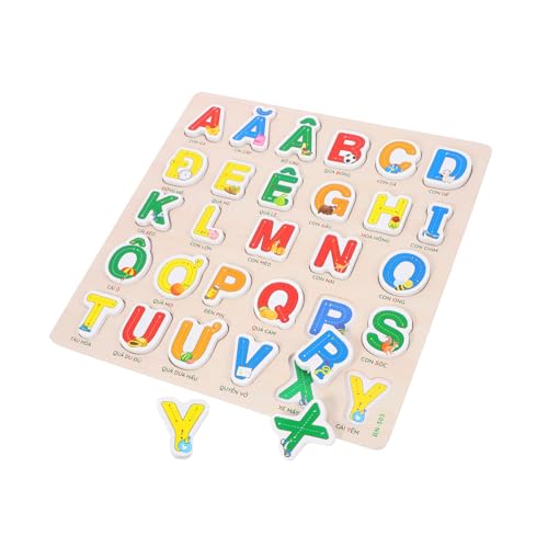 Abaodam Vietnamesisches Puzzle Alphabet-rätsel Für Kleinkinder Buchstaben des Alphabets Lernspielzeug Für Das Vietnamesische Alphabet Kindererziehung Passendes Holz von Abaodam