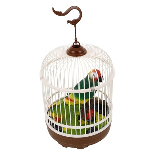 Abaodam Vogelkäfig- Stimmsensor Mini Vogelkäfig Realistischerer Vogelkäfig akustisch interaktiver Vogelkäfig Geräuschaktivierter Vogelkäfig Plastik Green von Abaodam