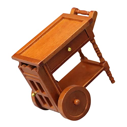 Abaodam Wagen Mini-hausstuhl Puppe Mini-gartenbank Miniaturornament Auto Miniatur-blumentopfständer Winziges Schubkarre Kleines Hauszubehör Miniatur-Outdoor-Tools Brown Holz von Abaodam