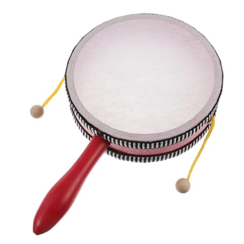 Abaodam Wellentrommel Kleinkind Percussion Puzzlespielzeug Handtrommel für -Affen-Trommel spielzeuge Frühpädagogisches Handglockenspielzeug Schlaginstrument Holz rot von Abaodam