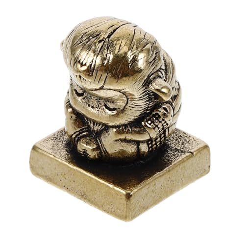 Abaodam Wukong-Siegel bürodekoration bürostempel Vintage-Stempel Stempelkunst Handwerksstempel Kabinett Messingstatue Siegelstempel Tischstempelstatuen Affen-Messingdekorationen Golden von Abaodam