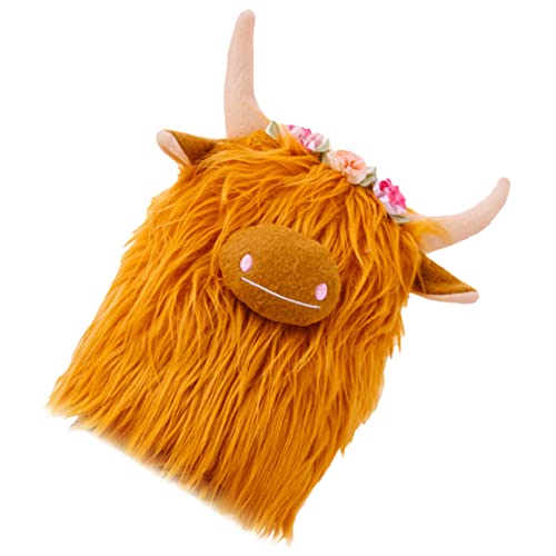 Abaodam Yak-Puppe Kuh plüschtier Kuh Spielzeug Plüschtier Kuh Kuhdekoration Kuhgeschenk Kuscheltier Mini Highland Kuh Plüsch Hochlandrinder Bauernhof Spielzeug Kuhpuppe Stoff Yellow von Abaodam