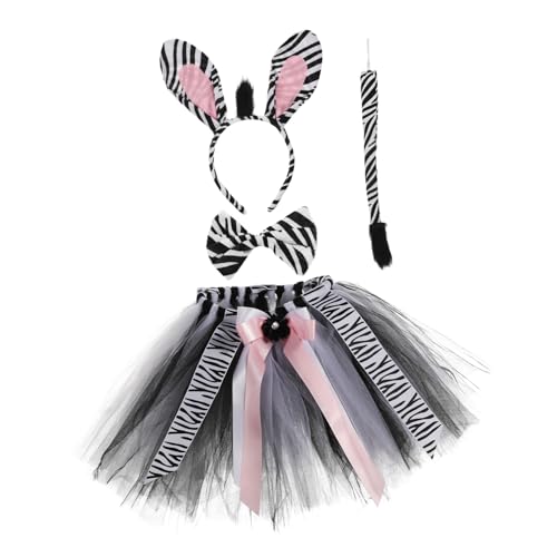 Abaodam Zebra Kostüm für Dschungel Motiv Tierkostüm Polyester Tutu Kleid mit Ohren Haarband und Fliege Bequemes und Leichtes Faschingskostüm für Rollenspiele Abaodam Zebra Kostüm für Dschungel Motiv Tierkostüm Polyester Tutu Kleid mit Ohren Haarband und Fliege Bequemes und Leichtes Faschingskostüm für Rollenspiele von Abaodam