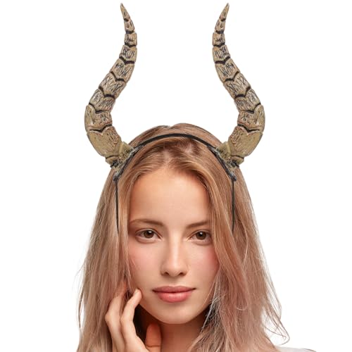 Abaodam Ziege Horn Tiersimulation Schaf Horn Stirnband Halloween D? Horn Kopfwege Foto Requisiten für Halloween Festival Party Cosplay Partei H?rner von Abaodam