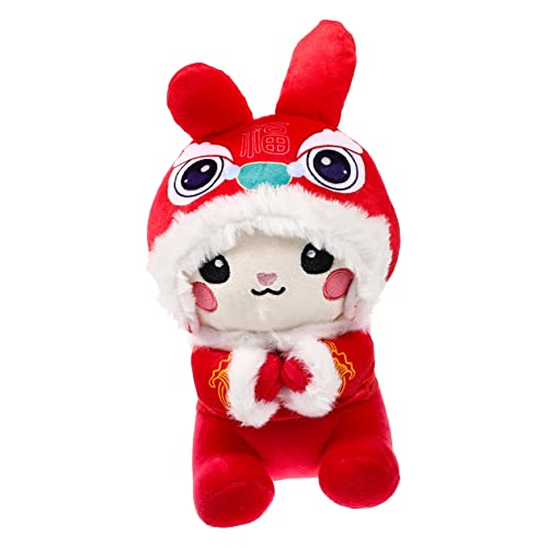 Abaodam Zodiac Rabbit Maskottchenpuppe 2023 Chinesisches Neujahr Tiergeschenk Stofftespielzeug Gestopft von Abaodam