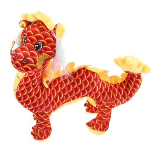 Abaodam ausgestopfte Drachenpuppe Drachen Kuscheltier wohnungsdeko новогодние украшения bidoof Plush neujahrsdeko Plüsch tragen Kuscheltier Drache Drachenspielzeug rot von Abaodam