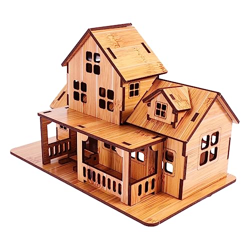 Abaodam holzspielzeug selber Machen Möbel Fälschung künstlich büro Dekoration Schlafzimmer Dekoration Educational Toys Puzzlematte Montagehaus aus Holz Modellbau aus Holz Bambus Khaki von Abaodam