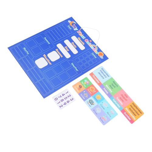 Abaodam kinderzimmer wanddeko wandpolsterung kinderzimmer Uhr Lernen Kinderzimmer Dekoration Educational Toys Digitaluhr Bausätze Kalender-Taschendiagramm Kalendertafel Eva Blue von Abaodam