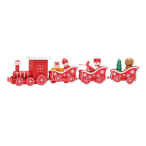 Abaodam kreative Tischdekoration aus Holz Dekorationen Ornamente Figuren Weihnachten Party mitgebsel kinderparty mitgebsel Holzeisenbahn Hölzern rot von Abaodam