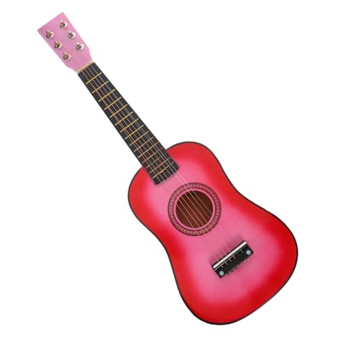 Kleine Gitarre Ukulele Für Kinder Anfänger Gitarreninstrument Mini-Instrument Simulationsgitarrenspielzeug Musikalisches Spielzeug Ukulele Zubehör Gitarre Für Kinder Linde Rosa Abaodam von Abaodam