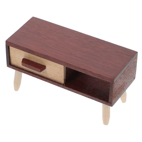 Puppenhausmöbel Mini-möbelspielzeug Miniatur-wohndekoration Miniaturtisch -Accessoires-Tisch Puppenstubentisch Und Stühle Miniatur-Couch Puppenhaus Schreibtisch Holz Brown Abaodam von Abaodam