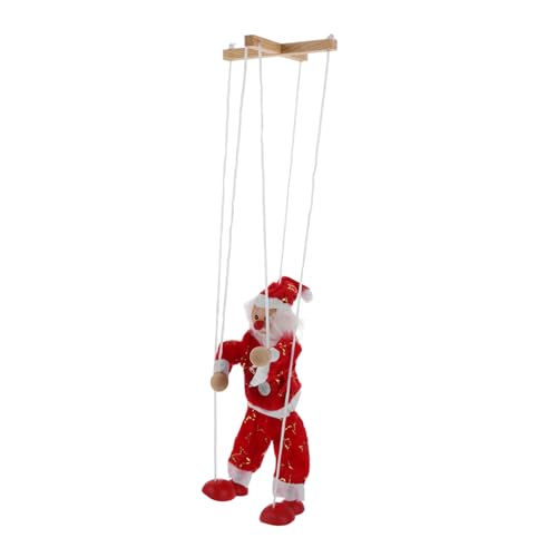 Schnur Weihnachts Puppen Weihnachtspuppen Marionetten Puppen Weihnachtsmannpuppe Clown-Spielzeug kinderspielzeug Kinder Spielzeug Puppen für Kinder 8-10 Marionettenpuppen Holz rot Abaodam von Abaodam