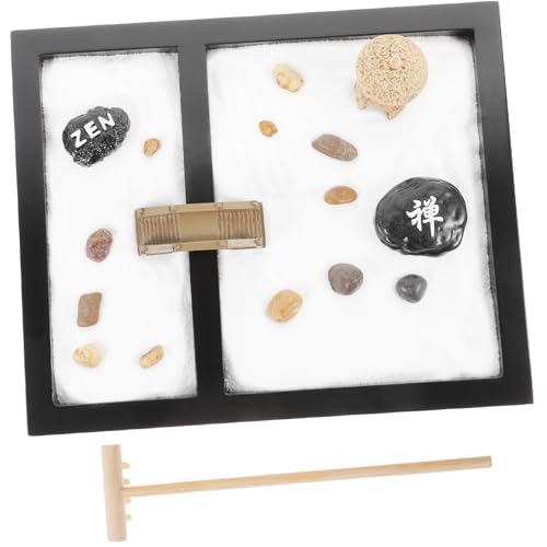 Zen Garten Miniatur Landschaft Dekor Miniatur Landschaft Mit Sand Sandtisch Für Desktop Meditation Garten Miniatur Landschaft Schwarz Abaodam von Abaodam