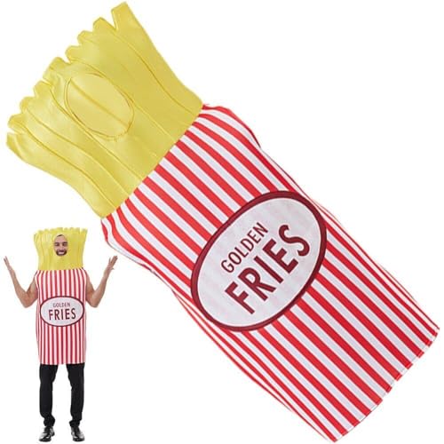 Abbdbd Pommes-frites-kostüm Für Erwachsene, Lustige Essenskostüme Für Männer Und Frauen, Halloween-cosplay-overall-outfits von Abbdbd