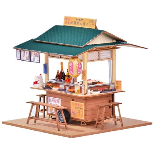 DIY Miniatur Häuser Shop Ornament Puppenhaus Mini Handgemachte Modell Holz Handwerk Spielzeug Für Dekorative Bücherregal von Abbdbd
