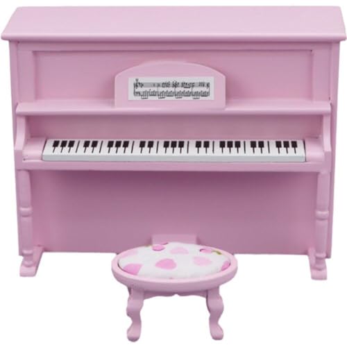Puppenhaus-klaviermodell, Mini-klavierspielzeug Hocker, Simulationsmöbeldekoration Für 1/12 Hauszubehör von Abbdbd