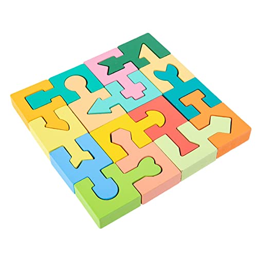 2 Pcs Kid Puzzle Board Spielzeug,Holzklötze Puzzlespiel Gehirn Spielzeug - Jigsaw Intelligenz Bunte 3D Blockspiel, Montessori pädagogisches Kindergeschenk für Weihnachten Abbto von Abbto