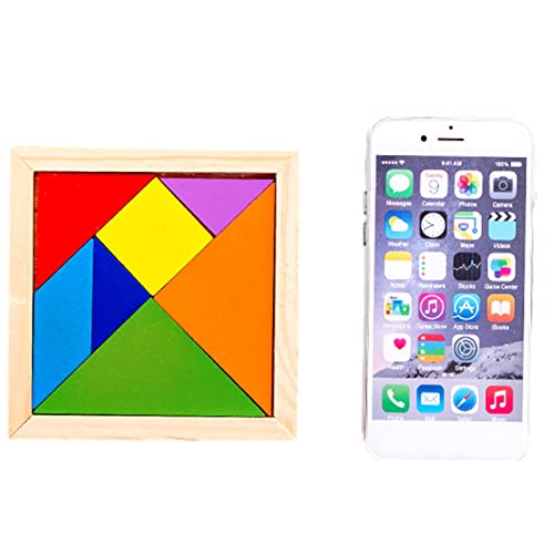 2 Pcs Tangram Puzzle,Hölzerne Tangram Puzzle Reisespiele für Kinder im Auto - Bunte pädagogische Geschenk-Tangrams für Kinder von 4-8 Jahren Abbto von Abbto