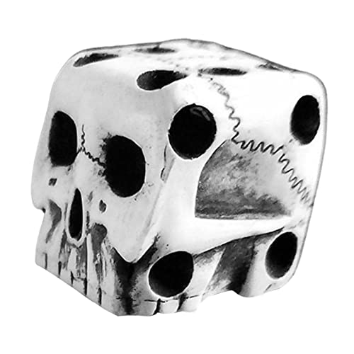 Abbto 5 Stück Würfel aus Kunstharz, Mini-Spielwürfel mit Totenkopf – kreative Gothic-Skelett-Würfel, Mini-Skelett-Würfel für Halloween-Weihnachts-Spiele von Abbto