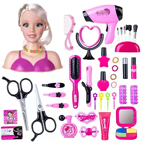 Haarstyling- Stiftkopf Styling mit Fön | Haar Make-up Fantasy-Spiel Kosmetik Set Beauty Zubehör Haar Styling Mädchen Geschenk zum Geburtstag Festival Abbto von Abbto