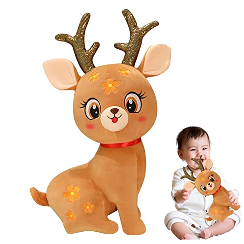 Niedliche Hirsche,Hübsche Sika Deer Plüschtier Überraschung Geschenk - Plüsch Weiche Kuschelkissen Sofa Ornament Unten Baumwolle Stofftier Kissen Hirsch Plüschtier Abbto von Abbto