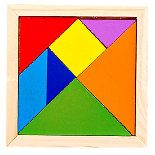 Tangram Puzzle | Holz Tangram Puzzles Montessori Form Muster Blöcke,Bunte Form Muster Montessori Jigsaw Pädagogisches Spielzeug Geschenk Abbto von Abbto