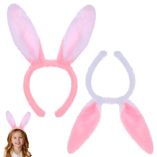 2 Stück Hasenohren Haarreif,Niedliches Plüsch Hasenohren,Osterhasen Hasenohren Baby,Bunny Ears Haarband,Osterhasen Hüte Kostüm Zubehör,für Frauen und Mädchen,Cosplay,Ostern,Halloween,Party Dekoration von Abeillo