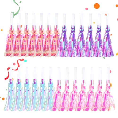 24 Stück Bunt Tröten Kindergeburtstag,Luftrüssel Partytröten,Kindergeburtstag Party Hörner Krachmacher,für Hochzeit Party Neujahr Party Geburtstagsfeier von Abeillo