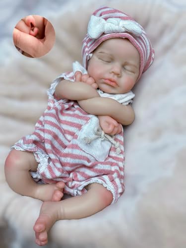 13 Zoll Reborn Baby Puppen Weicher Vollsilikon Reborn Puppen Lebensecht Real Life Puppe Wie EIN Echtes Baby Mädchen von Abenduot