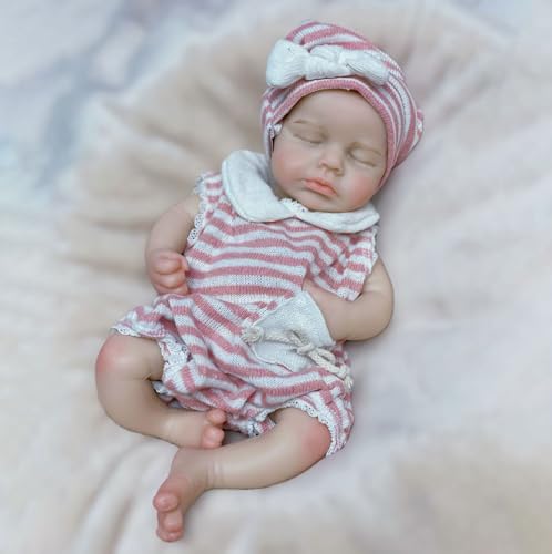 13 Zoll Reborn Baby Puppen Weicher Vollsilikon Reborn Puppen Lebensecht Real Life Puppe Wie EIN Echtes Baby Mädchen von Abenduot