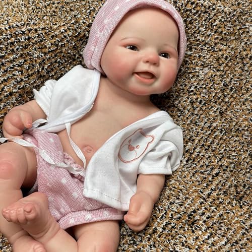 15 Zoll Reborn Baby Puppen Lebensecht Weicher Körper Vollsilikon Babypuppen Handgemachte Neugeborenes Baby Puppe Echte Baby Doll Mädchen von Abenduot